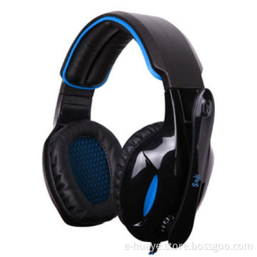 PC Gaming Headset with 7.1 Surround Sound, Soft Headband and Big Ear-Pads CE & RoHS Blue/White/Black